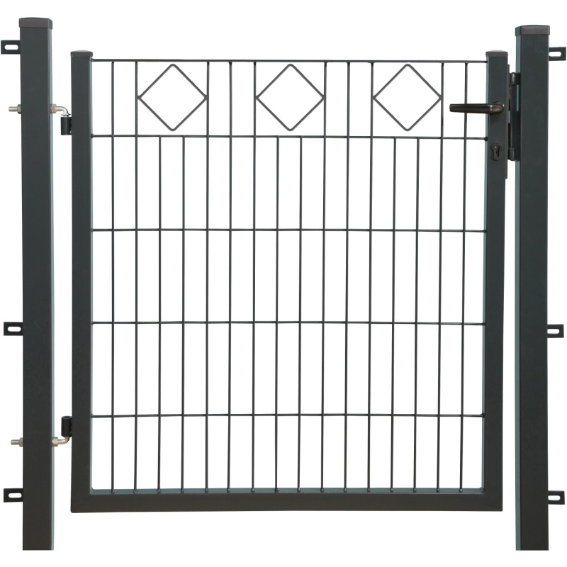 Floraworld Brána s dekorativním prvekem Karo antracit 100 x 100 cm