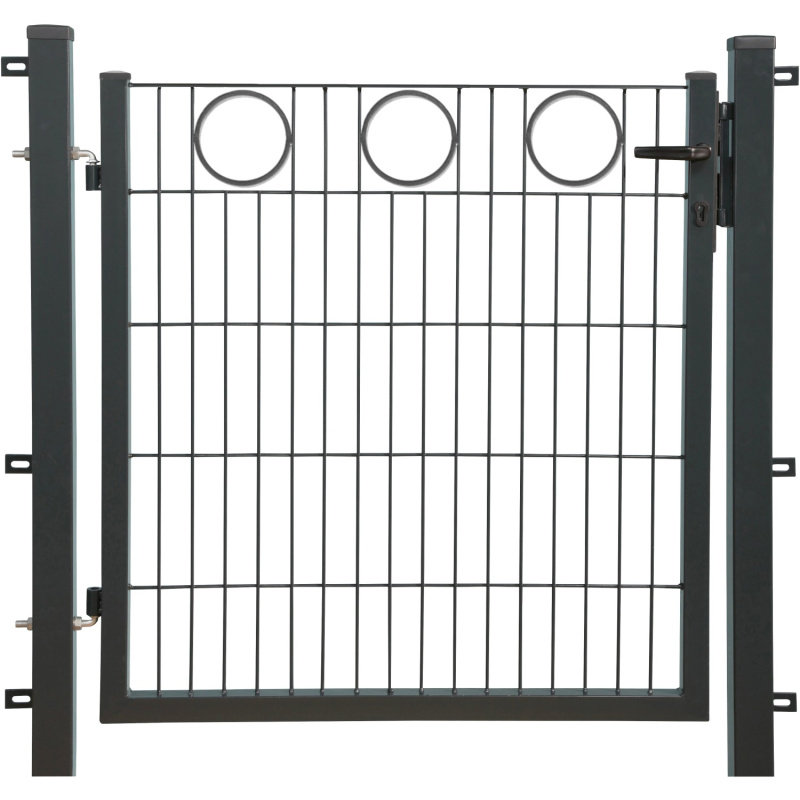 Floraworld Brána s dekorativním prvekem Kruh antracit 100 x 100 cm