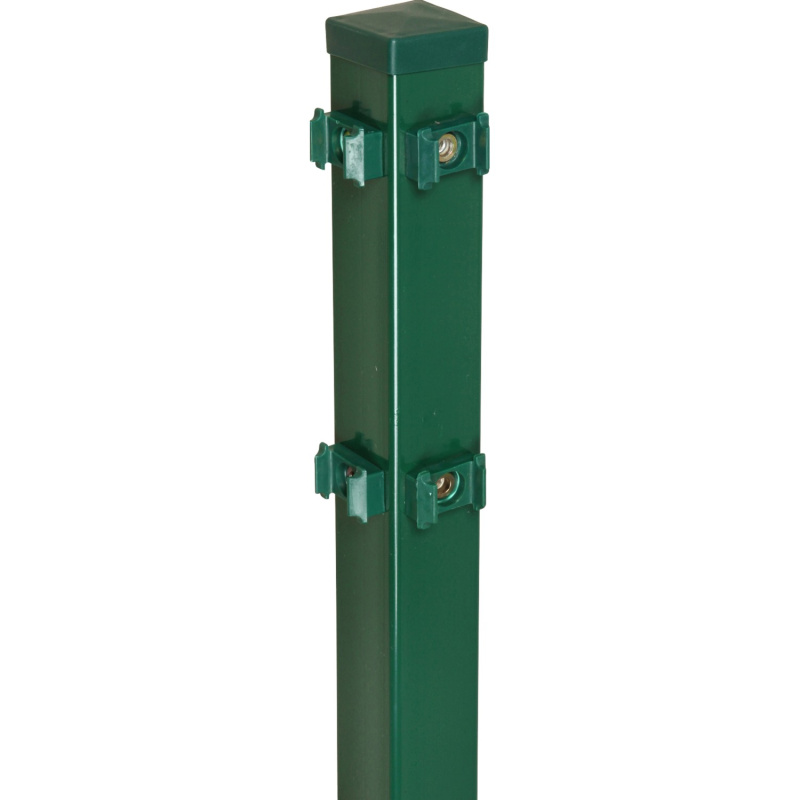 Floraworld Rohový plotový sloupek s upínacími deskami zelená 6 x 6 x 120 cm