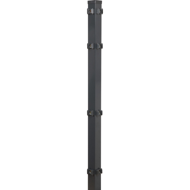 Floraworld Rohový plotový sloupek s upínacími deskami antracit 6 x 6 x 240 cm