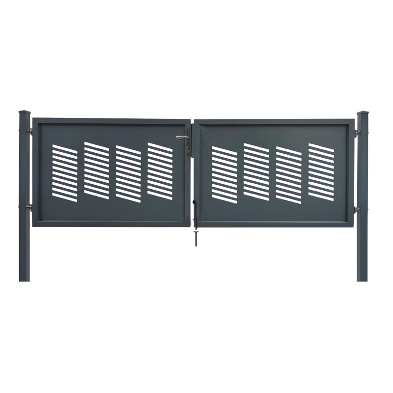 Floraworld Dekorativní dvoukřídlá branka Stockholm k zabet. antracit 300 x 100cm