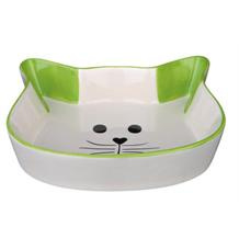 Keramická miska tvar kočičí hlava bílo/ růžová 0,25 l/ 12 cm