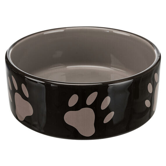 Keramická miska 1,4l/20cm -tmavě šedá + motiv tlapky 1,4 l/ 20 cm