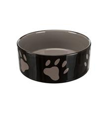 Keramická miska 1,4l/20cm -tmavě šedá + motiv tlapky 1,4 l/ 20 cm