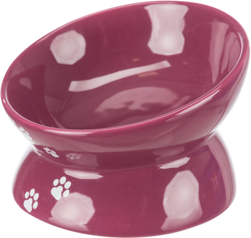 TRIXIE Zvýšená ergonomická keramická miska, 0.15 l/ø 13 cm, vínová