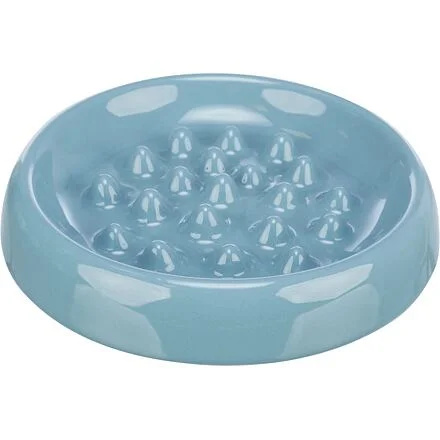 Slow Feed, keramická miska k pomalému krmení, 0.25 l/ø 18 cm, modrá, šedá 1 ks