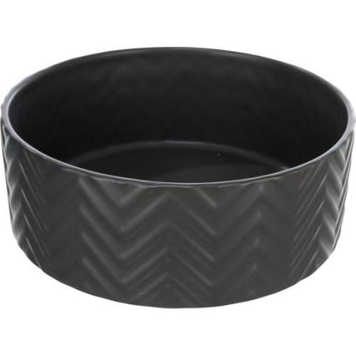 TRIXIE Keramická miska 0,9 l/ø 16 cm, vroubkovaná, černá Velikost keramické misky: 0,9 l/ ø 16 cm