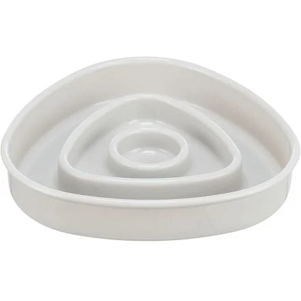 Miska k pomalému krmení, design triangl, 0,35l/15 ×15 cm, plast/TPR, šedá 1 ks