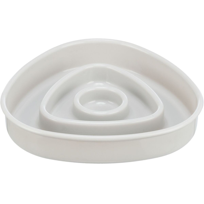 Miska k pomalému krmení, design triangl, 0,35l/15 ×15 cm, plast/TPR, šedá 1 ks