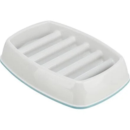 Miska k pomalému krmení, design mříž, 0,25l/21 ×14 cm, plast/TPR, šedá 1 ks