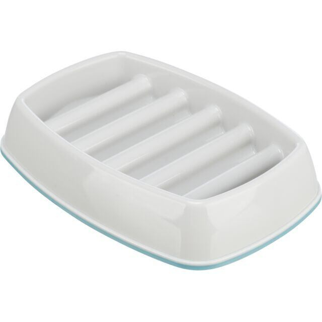 Miska k pomalému krmení, design mříž, 0,25l/21 ×14 cm, plast/TPR, šedá 1 ks