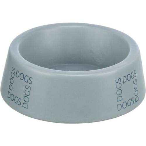 Keramická miska pro psy s nápisem DOGS, šedomodrá 0,4 l/ ø 16 cm