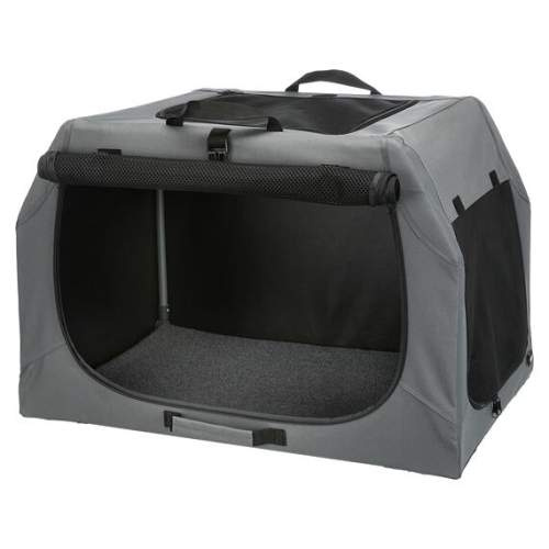Trixie Skládací Cestovní Box Easy Šedý - S/M: 71x49x51cm