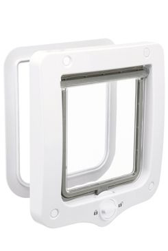 Průchozí dvířka pro kočku, 2-cestná, 20x22cm bílá