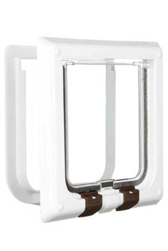 Průchozí dvířka pro kočku, 4-cestná, 20x22cm bílá