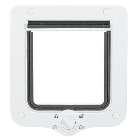 Průchozí dvířka pro kočku, 4-cestná, 20x22cm bílá