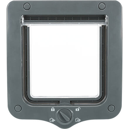 Průchozí dvířka pro kočku, s tunelem, 4-cestná, 20x22cm šedá