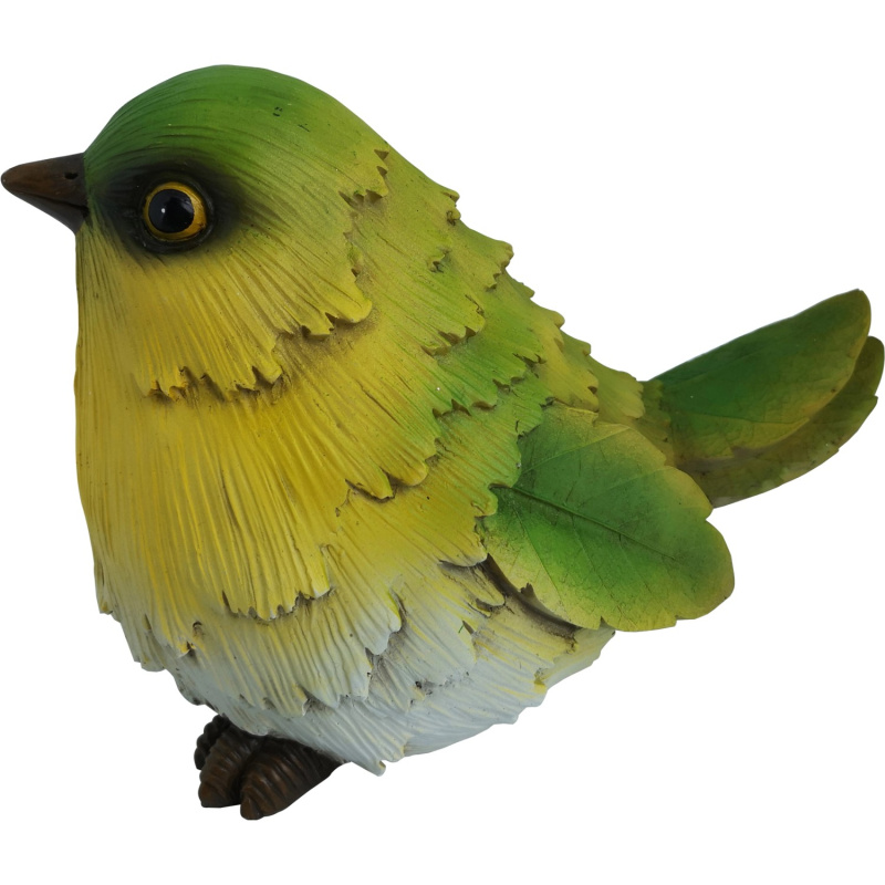 Dekorativní figurka ptáček sedící 15,5 cm zelený