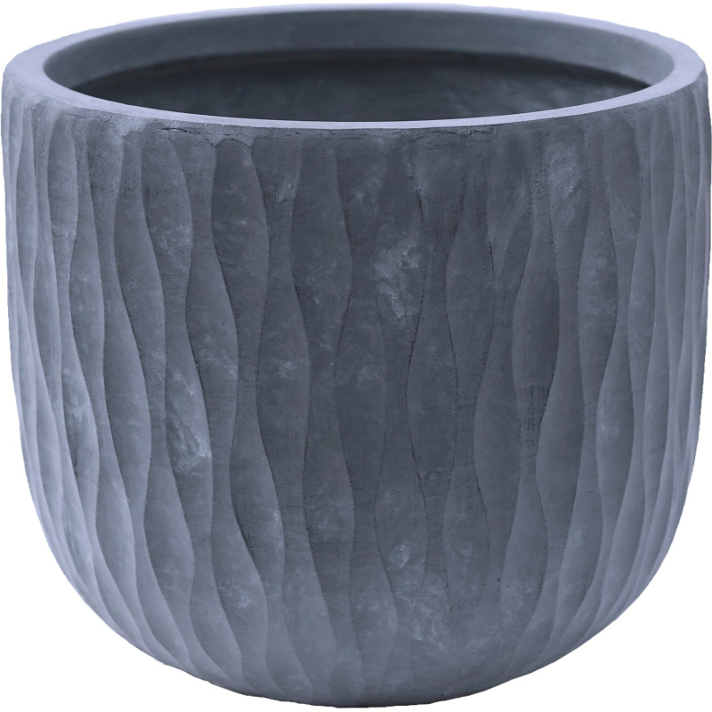 Květináč Rodez 22 cm x průměr 25 cm tmavě šedý