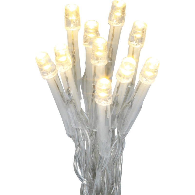 LED světelný řetěz 10 LED teplé bílé barvy 120 cm čirý