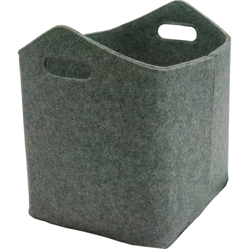 Plstěný koš na krbové dřevo, šedá, 45 l, 35 x 37,6 x 38 cm