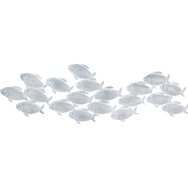Kovová nástěnná dekorace, hejno ryb