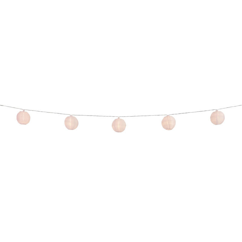 Fombio Solární světelný řetěz s lampiony, bílý, 5 m