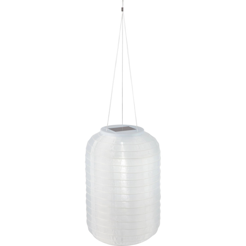 Solární LED lucerna, textil, bílá, pr. 20 x 30 cm