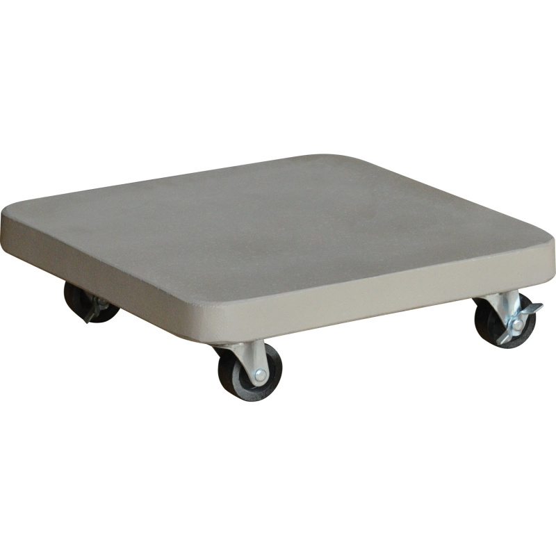 Podstavec pod květináč s kolečky cementový přírodní 27 x 27 x 7 cm