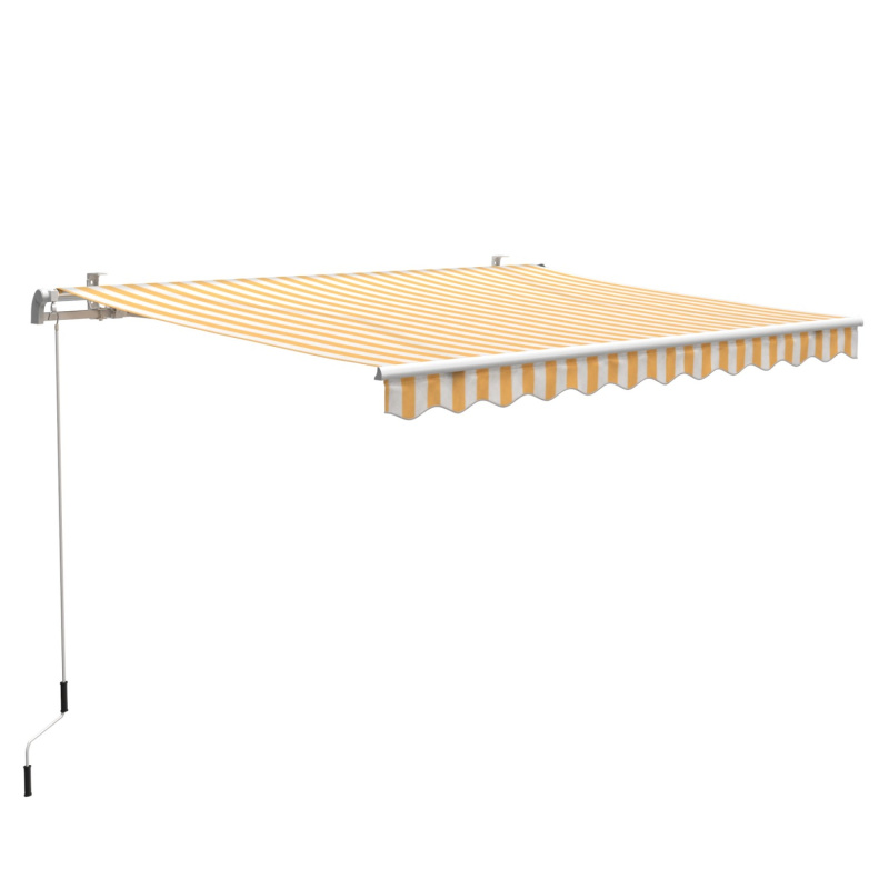 OBI Markýza s kloubovými rameny Aventura žluto-bílá 300 x 200 cm