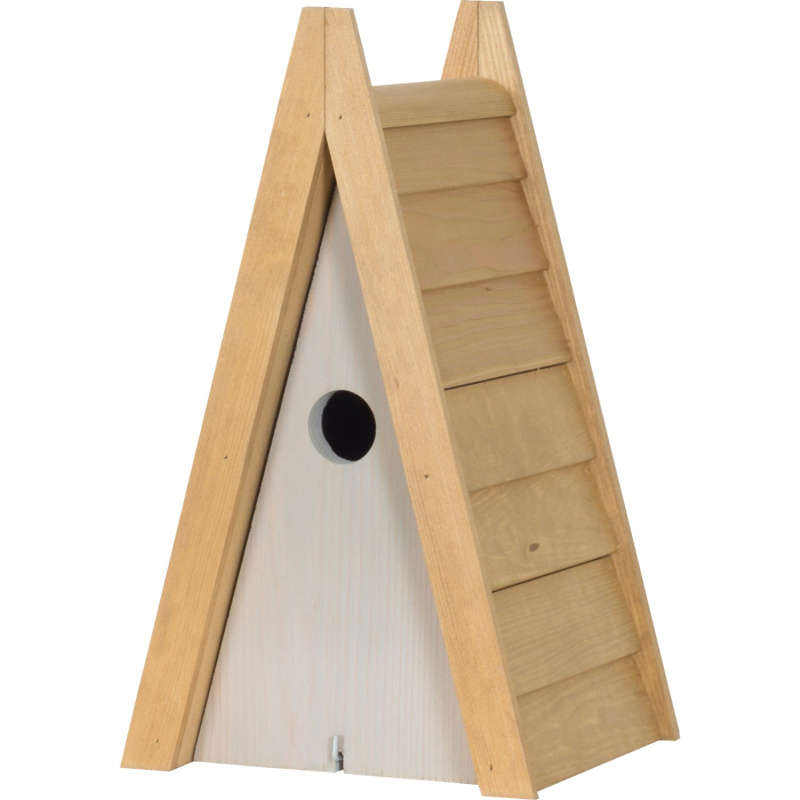 Ptačí budka trojúhelníková FSC  světle šedá - hnědá