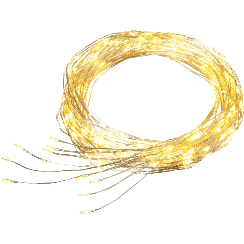 LED světelný řetěz oháňka, 200 LED, transparentní-stříbrný, 6,9 m