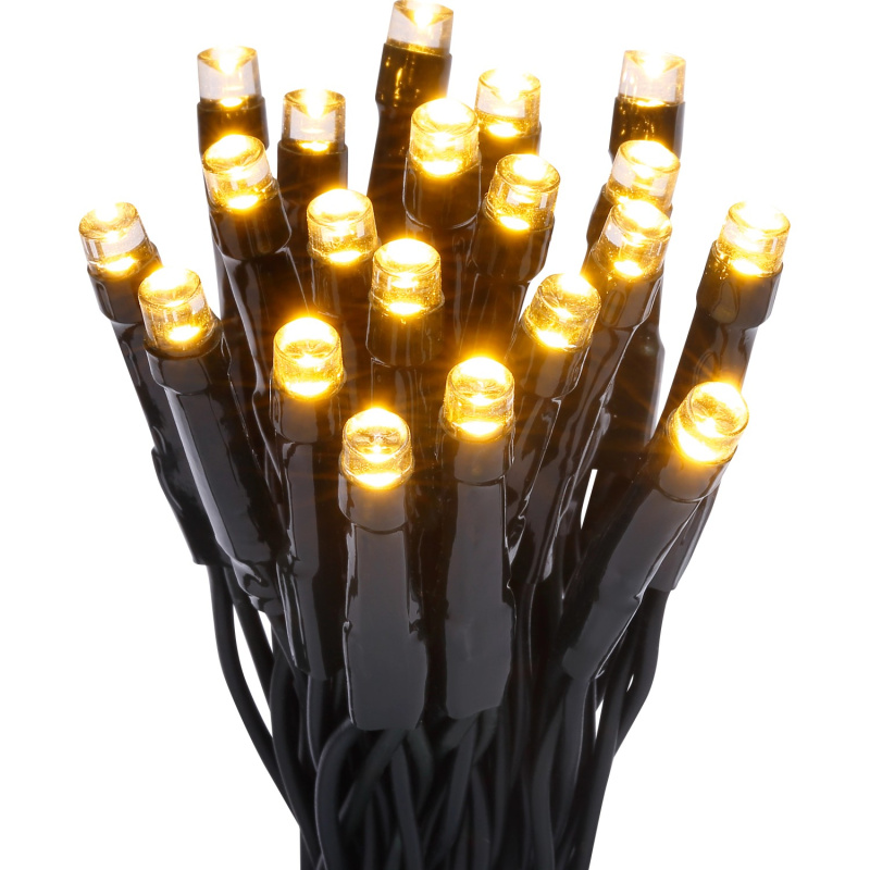 VLC LED světelný řetěz 40 x LED teplá bílá, IP44, zelený, 5,92 m