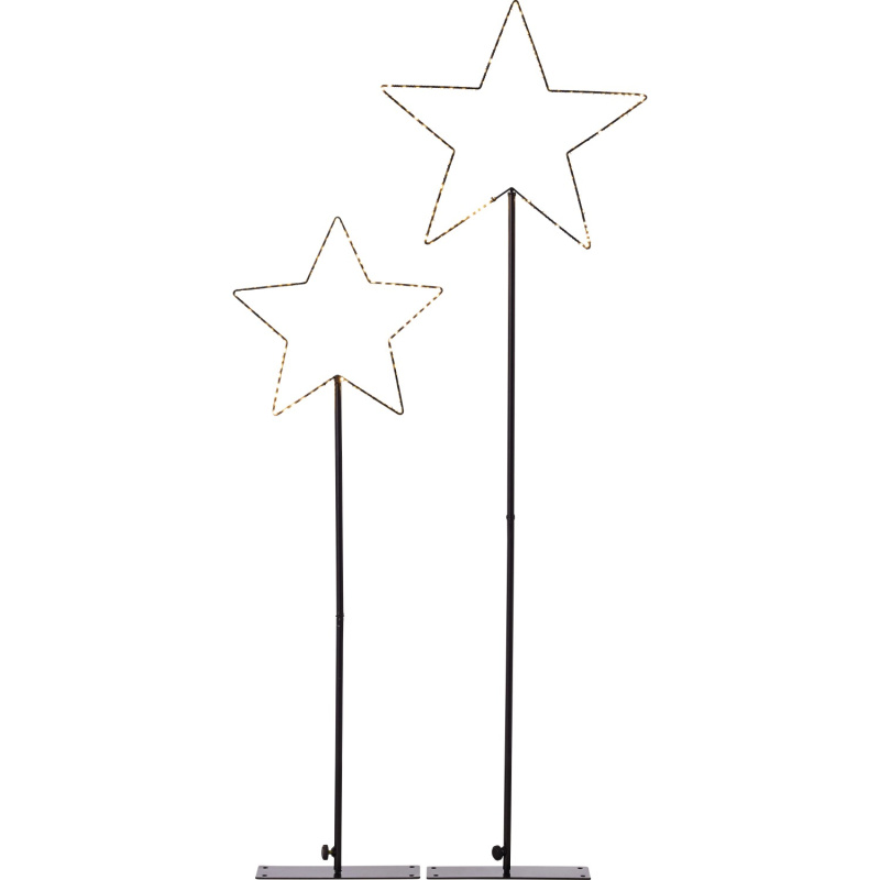 LED figurka hvězda, černá, sada 2 ks