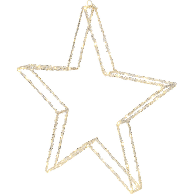 LED vánoční dekorace hvězdy, transparentní, 60 x 60 x 6 cm