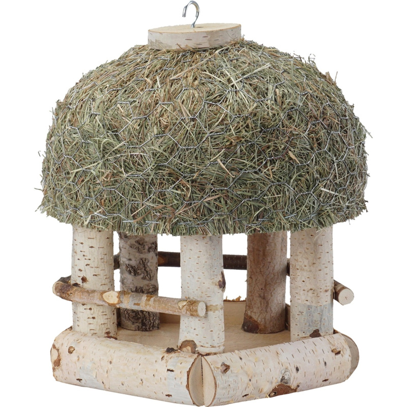 Krmítko se stříškou ze sena 29 cm x 28,5 cm x 30 cm