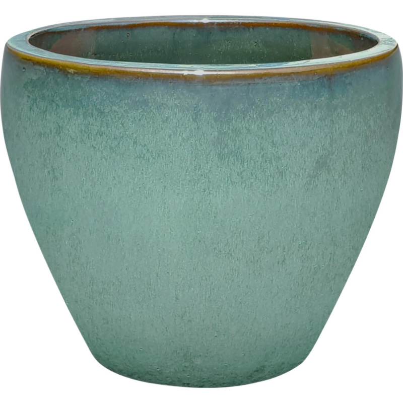 Květináč glazovaný terakota, modrý, pr. 18 x 18 cm