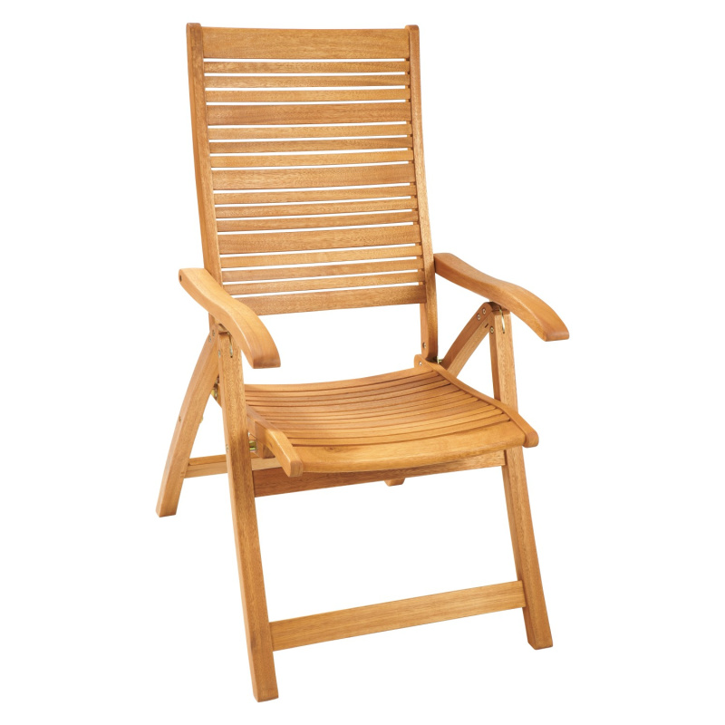 VLC Zahradní skládací židle Chelsea z eukalyptového dřeva 107 x 59 x 71 cm