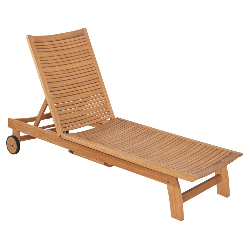 VLC Zahradní lehátko Chelsea z eukalyptového dřeva 32-97 x 195 x 64 cm