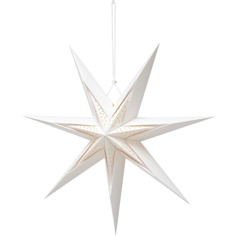 Papírová hvězda s LED osvětlením, 10 diod, bílá, 50 x 50 x 19 cm