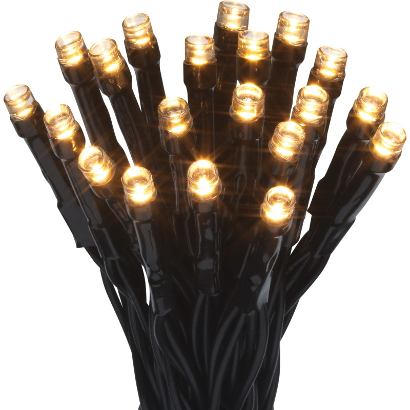 VLC LED světelný řetěz 40 x LED teplá bílá, IP44, černý, 3,22 m