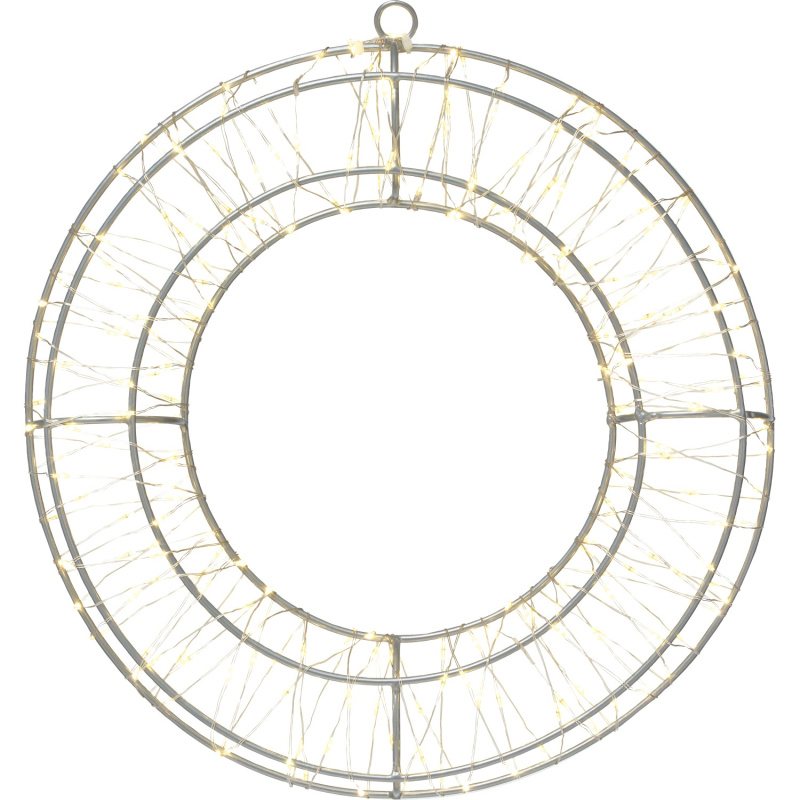 VLC LED vánoční věnec 240x LED teplá bílá, IP44, pr. 30 x 4 cm