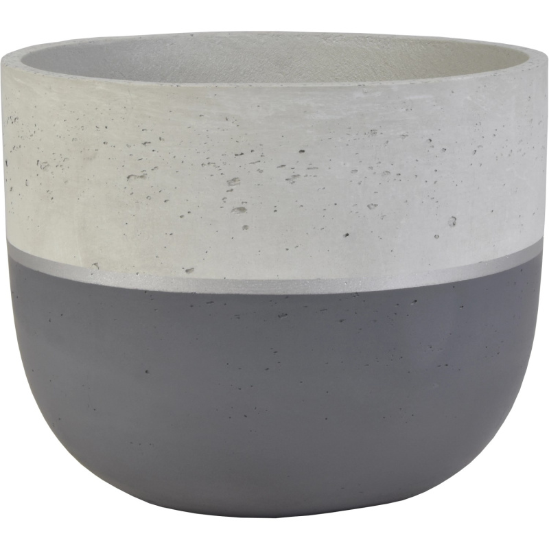 Květináč z cementu průměr 28 cm x 22 cm antracitový/stříbrný