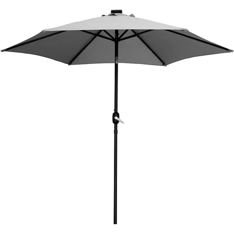 Wando Slunečník LED, šedý, pr. 270 cm