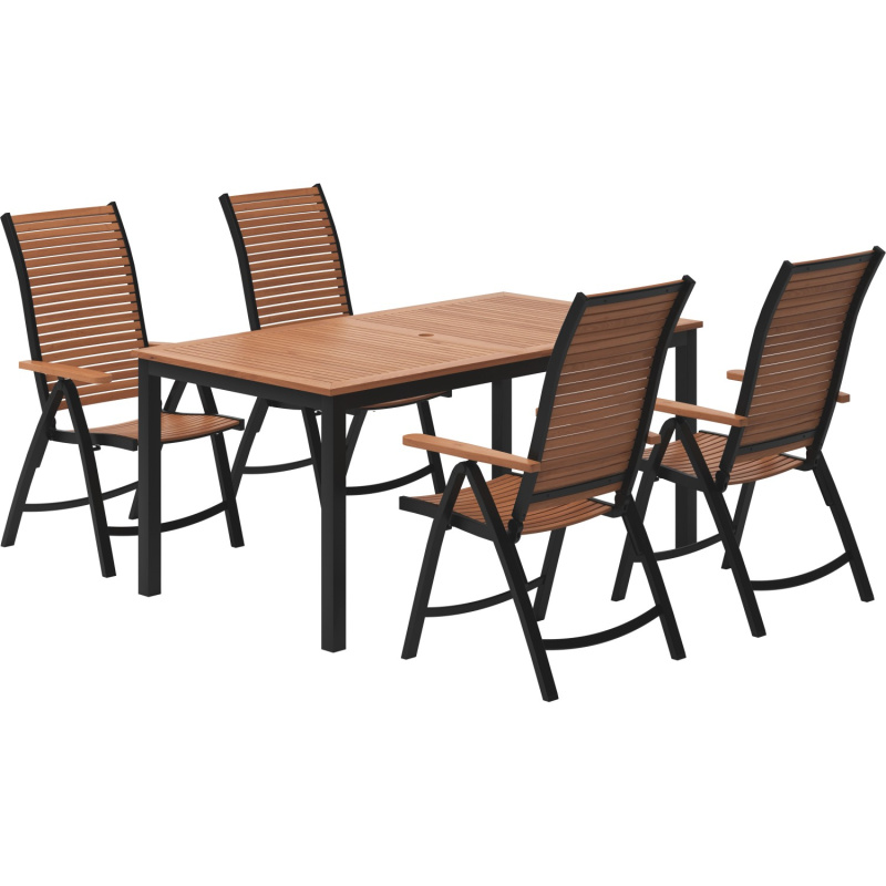 VLC Sestava zahradního nábytku Bonlee hliník/eukalyptové dřevo 5dílná