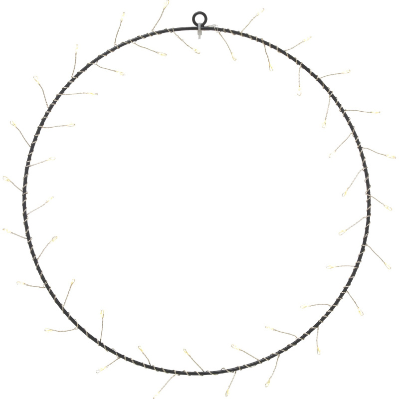 Kovový LED světelný kruh 45 LED, černá, pr. 30 cm