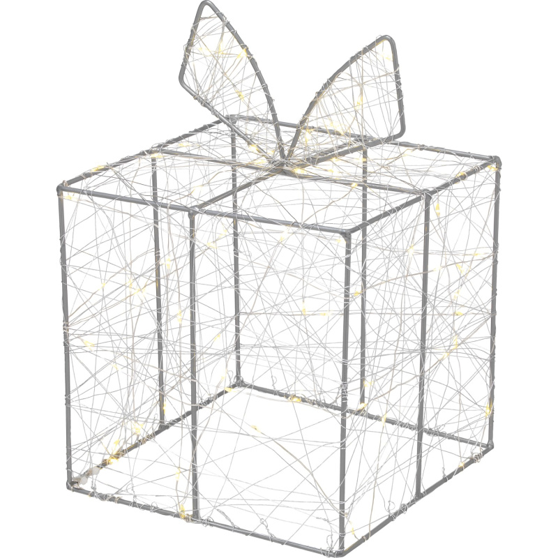 Exteriérová LED drátěná dekorace dárek, 70 LED, 20 x 20 x 28 cm