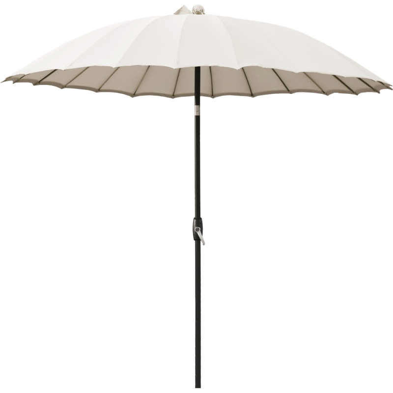 Slunečník Limon s klikou, bílý, pr. 270 x 238 cm