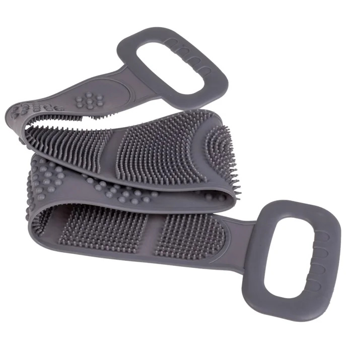Zaparkorun Silikonový kartáč na mytí zad - šedý