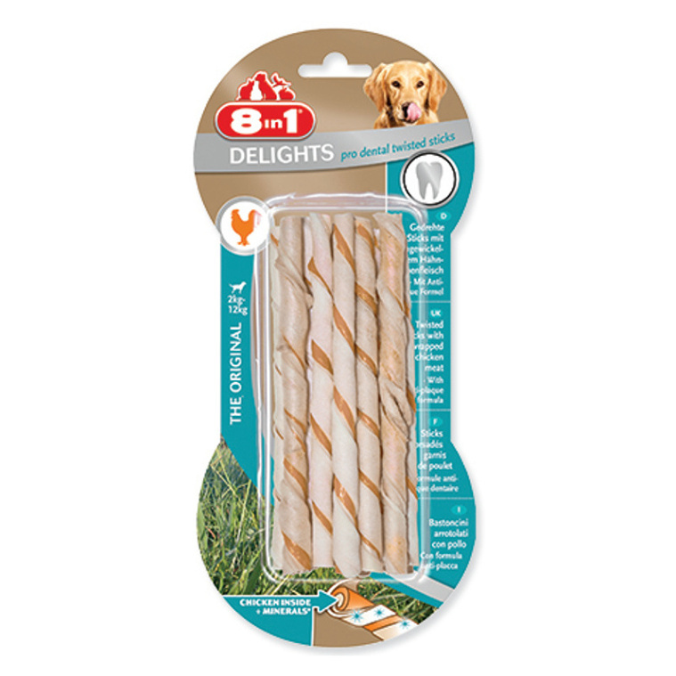 Tyčinky 8in1 Dental Delights kroucené žvýkací 55 g